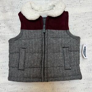 Old Navy Baby Burgundy and Gray Vest